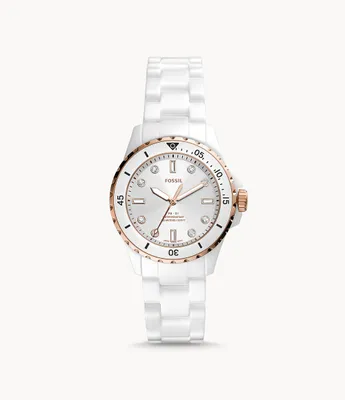 FB-01 Three-Hand White Ceramic Watch