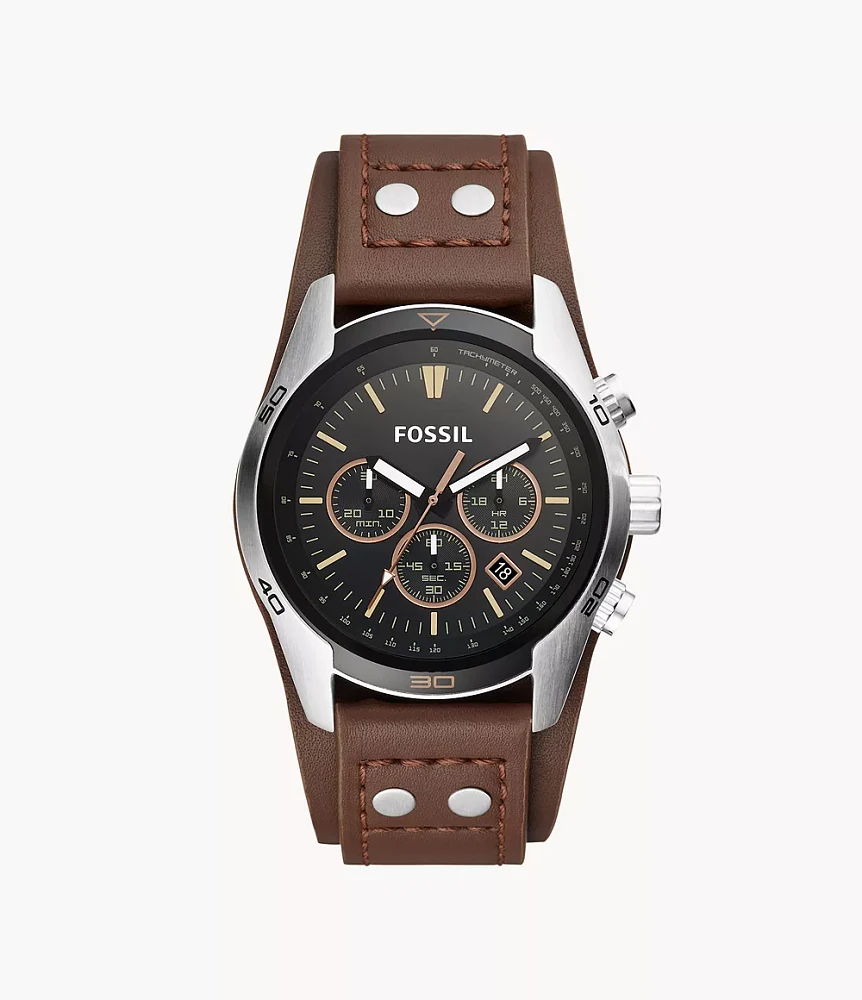 Coachman Chronograph Brown Leather Watch