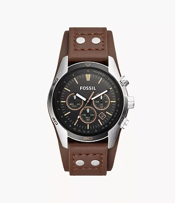 Coachman Chronograph Brown Leather Watch