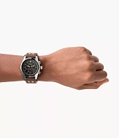 Coachman Chronograph Brown Leather Watch