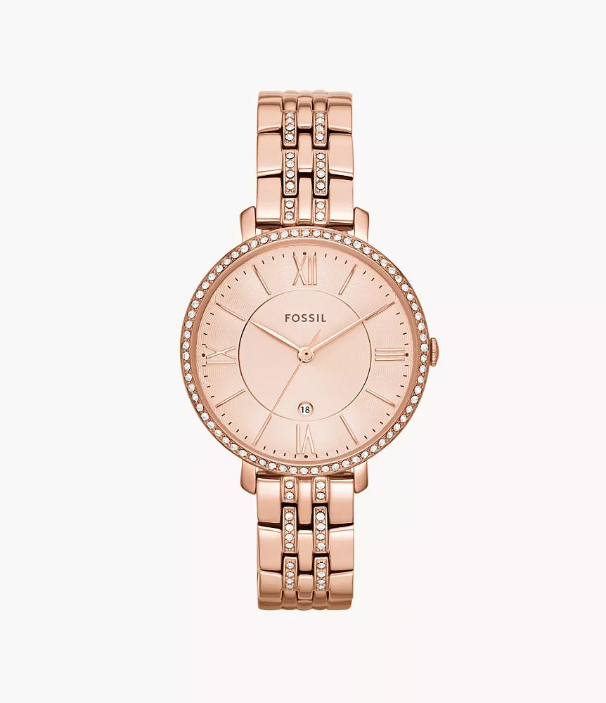 Jacqueline Three-Hand Rose Gold-Tone Stainless Steel Watch