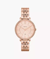 Jacqueline Three-Hand Rose Gold-Tone Stainless Steel Watch