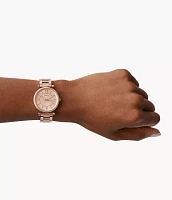 Carlie Three-Hand Rose Gold-Tone Stainless Steel Watch