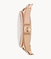 Scarlette Mini Three-Hand Date Rose Gold-Tone Stainless Steel Watch