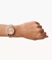 Scarlette Mini Three-Hand Date Rose Gold-Tone Stainless Steel Watch