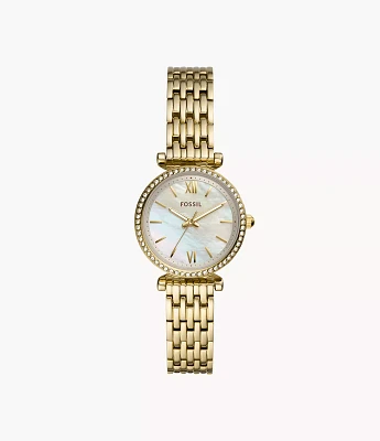 Carlie Mini Three-Hand Gold-Tone Stainless-Steel Watch