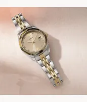 Scarlette Mini Three-Hand Date Two-Tone Stainless Steel Watch