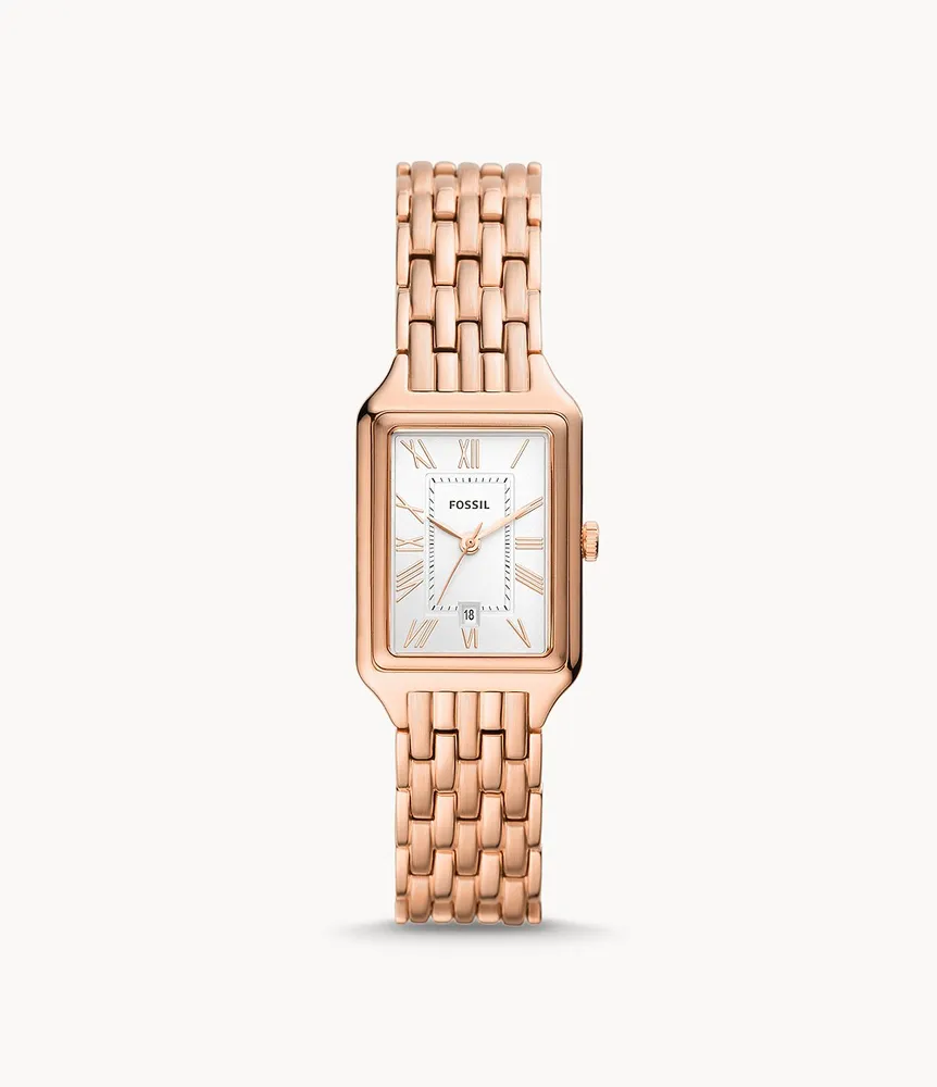 Raquel Three-Hand Date Rose Gold-Tone Stainless Steel Watch