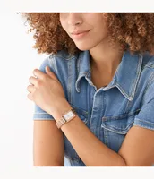Raquel Three-Hand Date Rose Gold-Tone Stainless Steel Watch