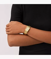 Raquel Three-Hand Date Gold-Tone Stainless Steel Watch