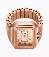 Raquel Watch Ring Two-Hand Rose Gold-Tone Stainless Steel