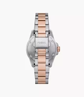 Fossil Blue Dive Three-Hand Two-Tone Stainless Steel Watch