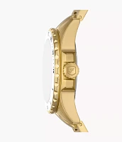 Fossil Blue Dive Three-Hand Gold-Tone Stainless Steel Watch