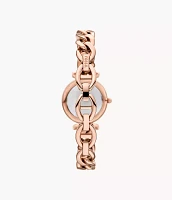 Carlie Three-Hand Rose Gold-Tone Stainless Steel Watch and Bracelet Set