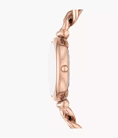 Carlie Three-Hand Rose Gold-Tone Stainless Steel Watch and Bracelet Set