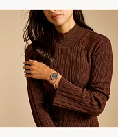 Carlie Three-Hand Rose Gold-Tone Stainless Steel Watch and Bracelet Set