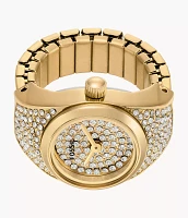 Watch Ring Two-Hand Gold-Tone Stainless Steel
