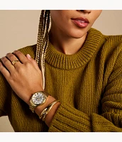 Gilmore Three-Hand Date Gold-Tone Stainless Steel Watch