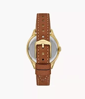 Gilmore Three-Hand Date Medium Brown Leather Watch