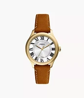 Gilmore Three-Hand Date Medium Brown Leather Watch