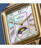 Raquel Sun Moon Multifunction Gold-Tone Stainless Steel Watch