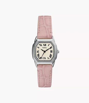 Harlow Three-Hand Light Pink Leather Watch