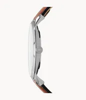 The Minimalist Slim Three-Hand Light Brown Leather Watch