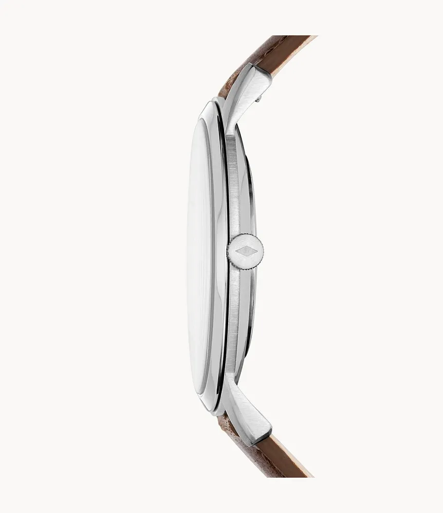 The Minimalist Three-Hand Brown Leather Watch