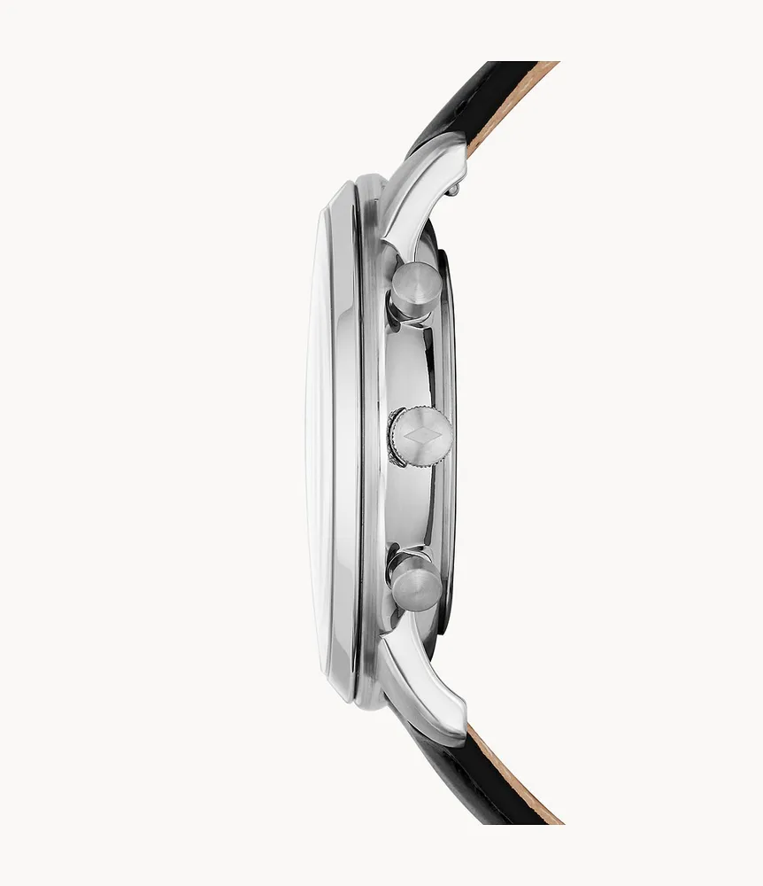 Neutra Chronograph Black Leather Watch