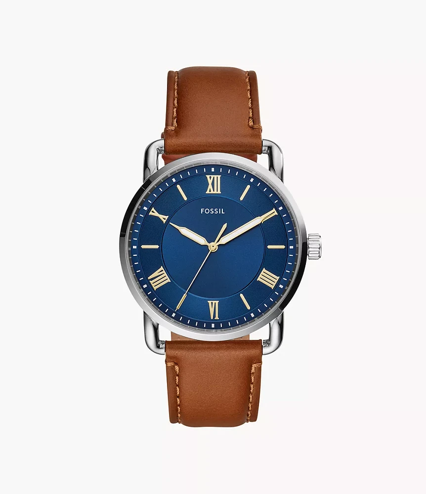 Copeland 42mm Three-Hand Luggage Leather Watch