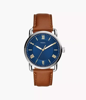 Copeland 42mm Three-Hand Luggage Leather Watch