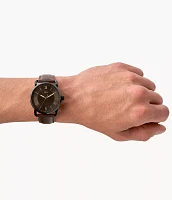Copeland 42mm Three-Hand Brown Leather Watch