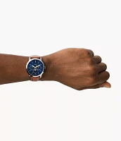 Neutra Moonphase Multifunction Brown Leather Watch