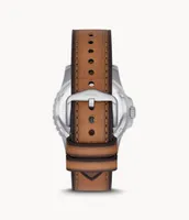 Fossil Blue Dive Three-Hand Date Tan LiteHide™ Leather Watch