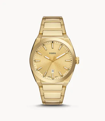 Everett Three-Hand Date Gold-Tone Stainless Steel Watch