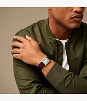 Carraway Three-Hand Brown Croco Leather Watch