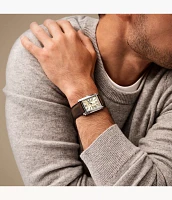 Carraway Three-Hand Brown Leather Watch