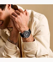 Breaker Three-Hand Date Black Silicone Watch
