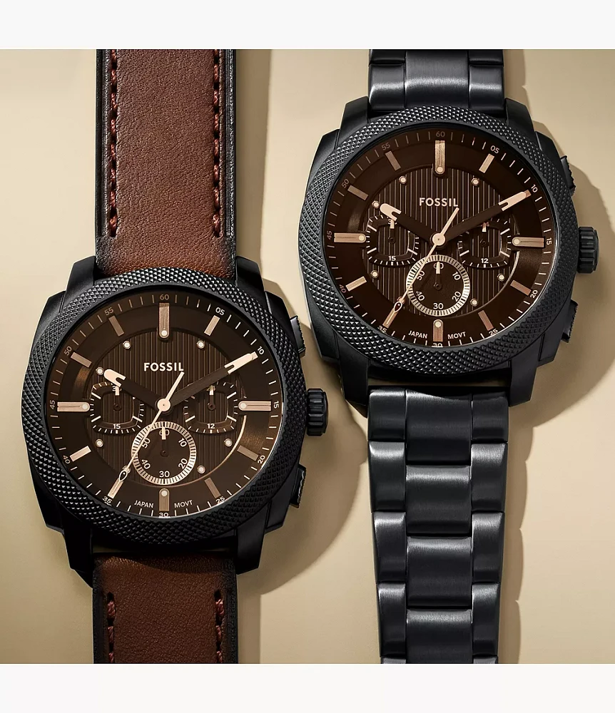 Machine Chronograph Black Stainless Steel Watch