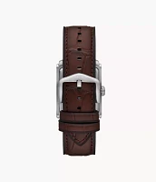 Carraway Three-Hand Brown Croco Leather Watch