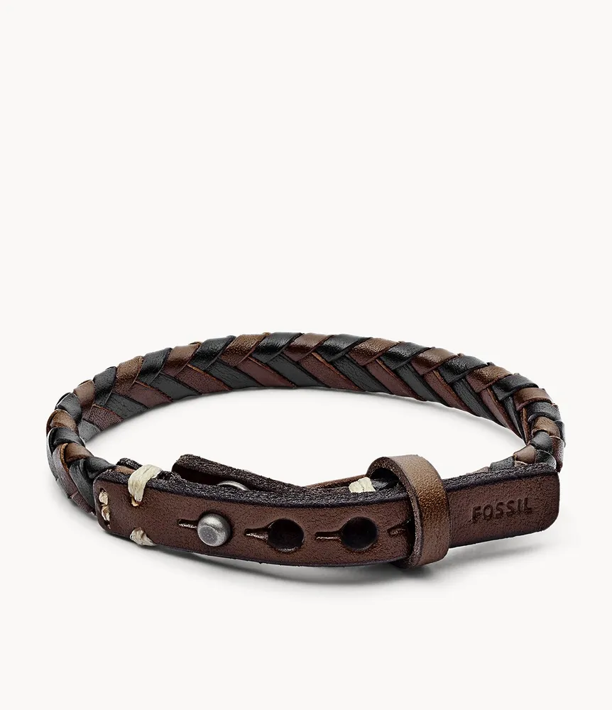 Bronson Vintage Casual Braided Bracelet Brown and Black