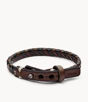 Bronson Vintage Casual Braided Bracelet Brown and Black