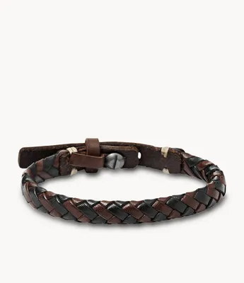Bronson Vintage Casual Braided Bracelet Brown and Black