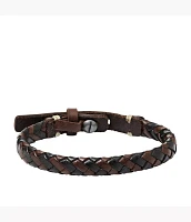 Bronson Vintage Casual Braided Bracelet Brown and Black
