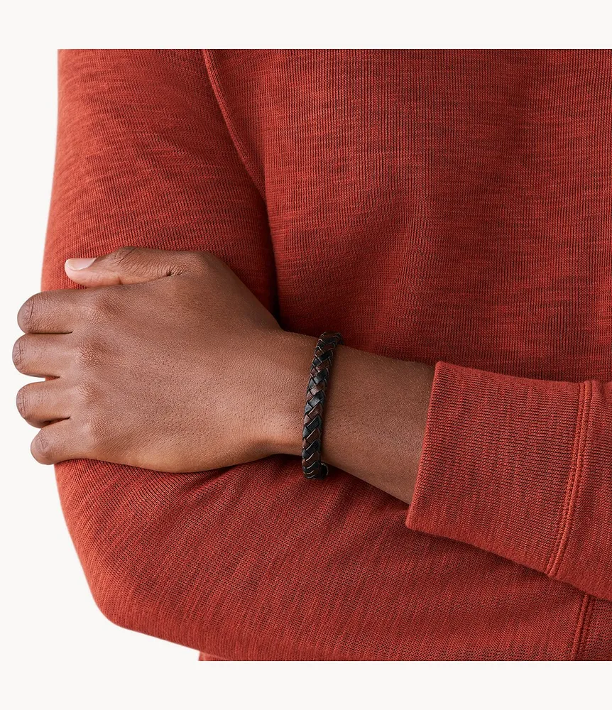 Bronson Vintage Casual Braided Bracelet Brown and Black