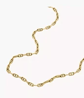 Heritage D-Link Gold-Tone Brass Anchor Chain Necklace
