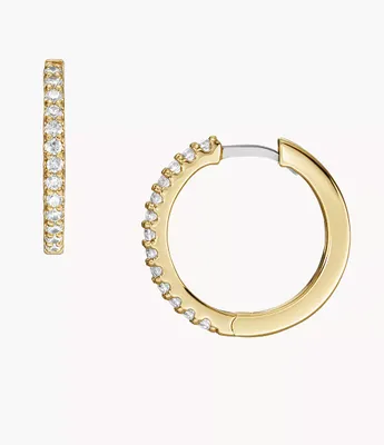 Ellis Pavé Glitz Gold-Tone Brass Hoop Earrings