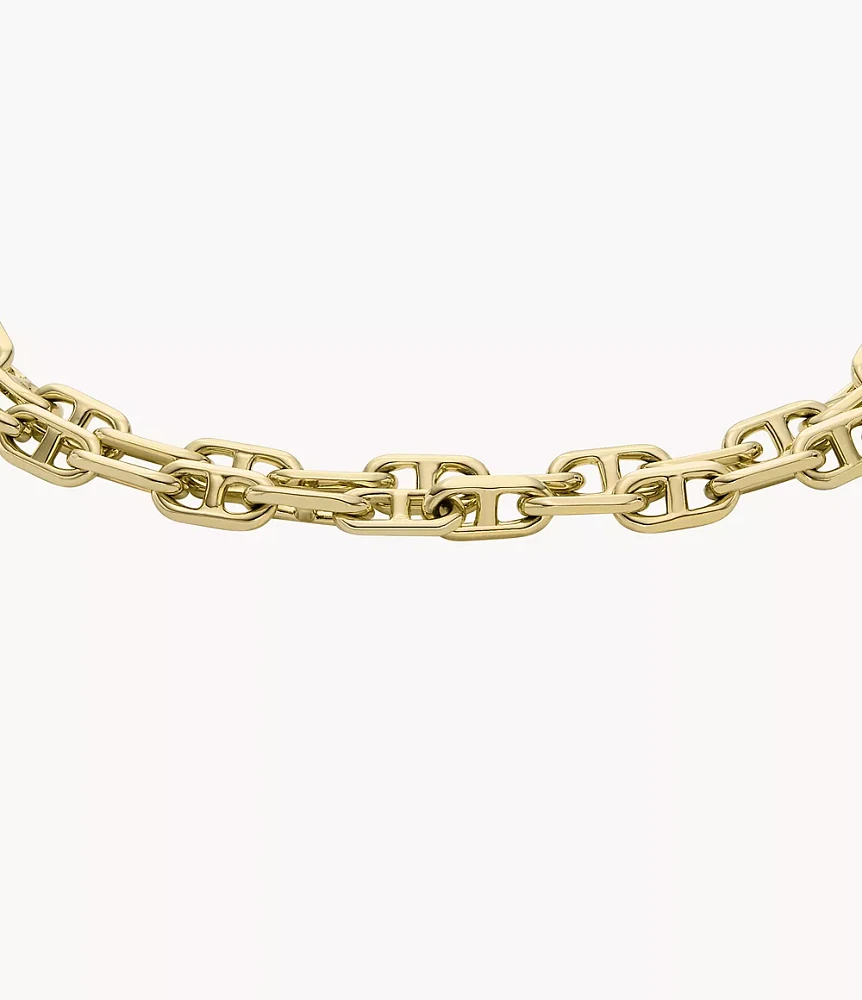Heritage D-Link Gold-Tone Brass Chain Bracelet