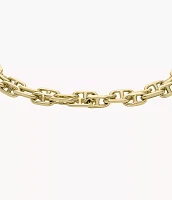 Heritage D-Link Gold-Tone Brass Chain Bracelet