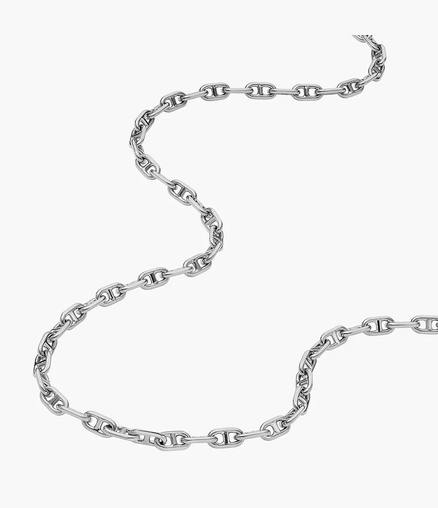 Heritage D-Link Silver-Tone Brass Chain Necklace